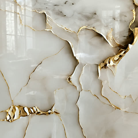 Het plaatmateriaal Fantasy goud van dichtbij, hoogglans